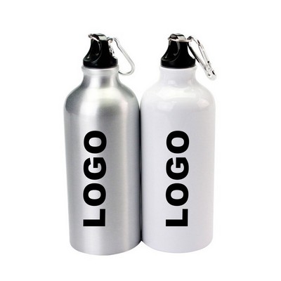500ml Aluminum Sport Water Bottle Outdoor Single Wall Stainless Steel Drink Bottle With Carabiner