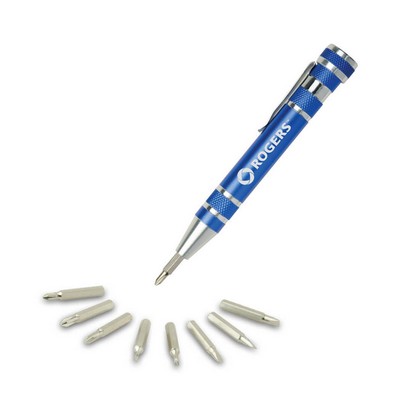 Blue Pen Shaped Screwdriver Set
