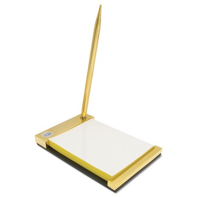 Notepad Desk Set Gold W/ D2 Silver Medallion