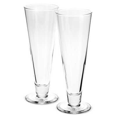 Pilsner Beer Glass Set W/ Silver Medallion