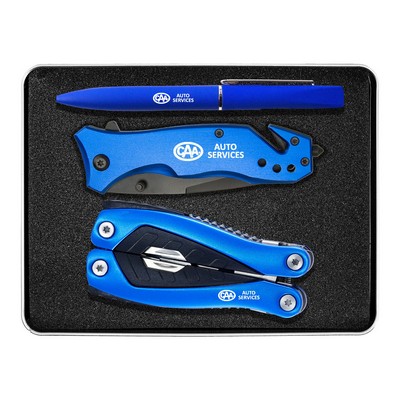 Gift Set With Tk310 Safety Knife, Tm307 Multi-Tool And Pn02 Deluxe Pen