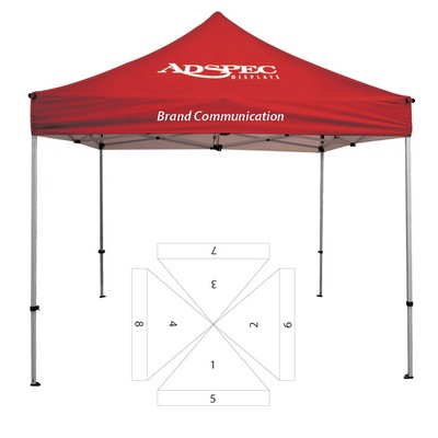 10' Red Square Tent - Printed