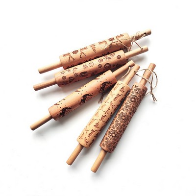 Embossed Wooden Rolling Pin