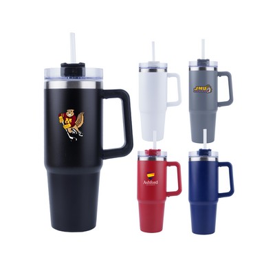 30oz SS Double Wall Vacuum Mug & Straw Lid with Twist Closure