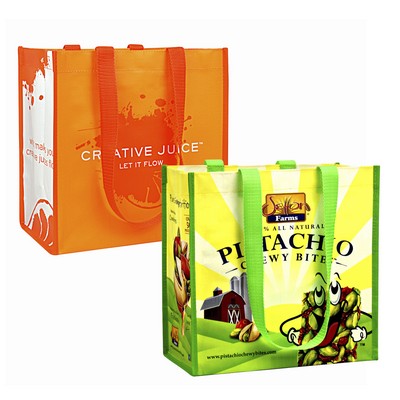 145g Full-Color Laminated Woven Custom Promotional Tote Bag (11"x11"x7")