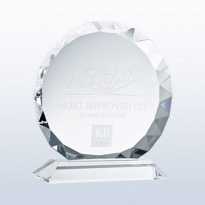 Gem-Cut Circle Crystal Award, 7 1/4"H