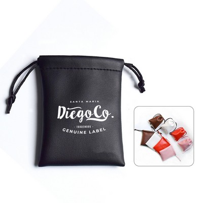PU Leather Gift Drawstring Bag