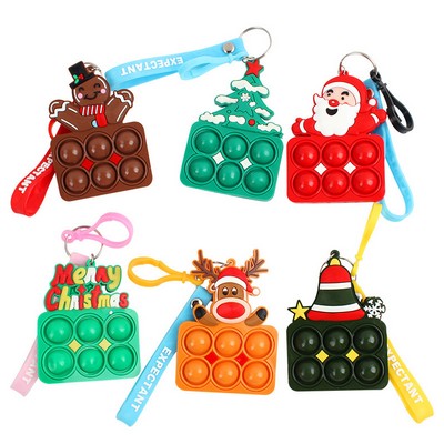 Christmas Silicone Sensory Fidget/Stress Toy Keychain