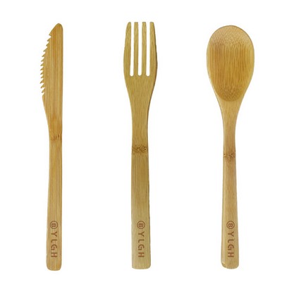 3 In 1 Bamboo Cutlery Set