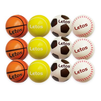 2 1/2' High Quality PU Material Stress Relief Breathable Flat Stress Balls-12 In A Set