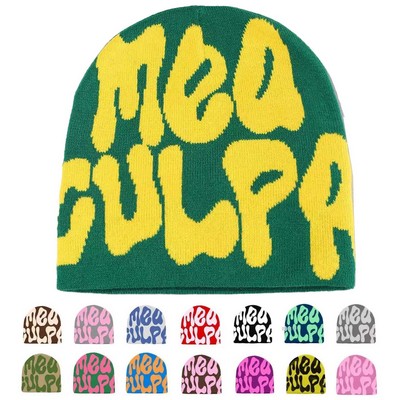 Stylish Knit Jacquard Beanie with Cuff.