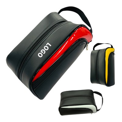 Portable PU Leather Golf Shoe Bag Sports Footwear Case