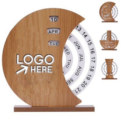 Custom Wooden Perpetual Calendar With Rotating Rings