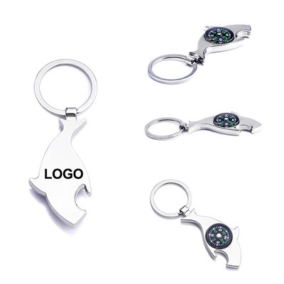 Key Ring With a Wheel Compass