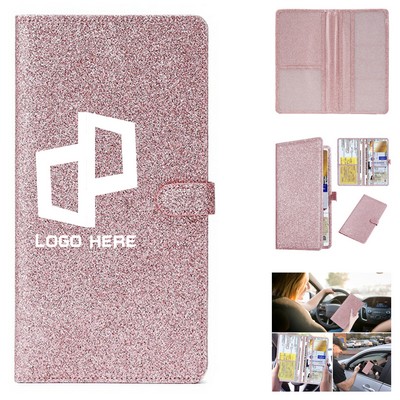 Leather Passport Card Holder W/ Cards Slots