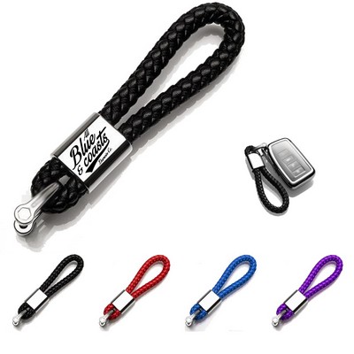 Leather Braided Keychain