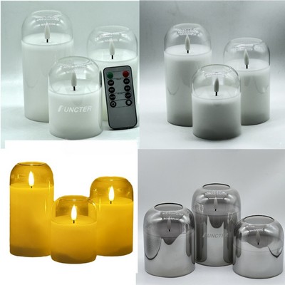 Electronic Remote-Controlled Timer Candle Set (3-Piece)
