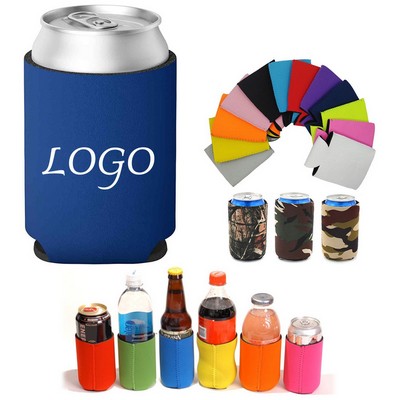 12 Oz. Custom Neoprene Coolie Collapsible Beverage Insulator