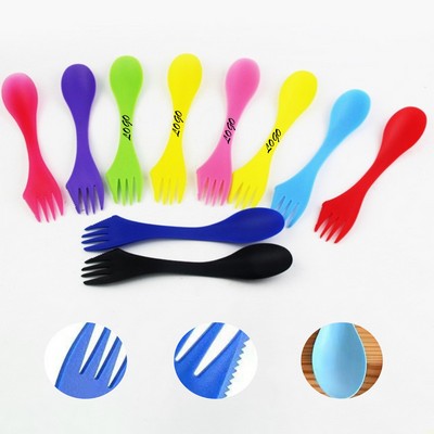 Dual-Headed All-in-One Knife Fork Spoon, 3-in-1 Salad Spoon, Fruit Fork Spoon