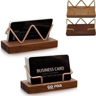 Wood Business Card Holder for Desk