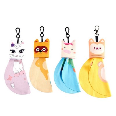 Cute design Microfiber Cloth With Pouch Glasses Cleaning Cloth, Lens Cleaning Cloth