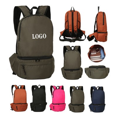 Fashion Folding Nylon Backpack Waist Bag