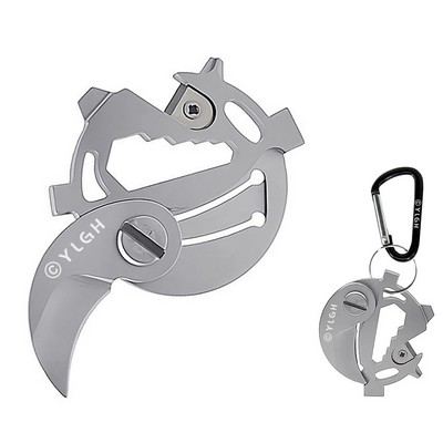 Carabiner Round Foldable Knife With Multi Tools
