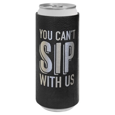 Black/Silver Leatherette Slim Beverage Holder