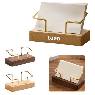 Wooden Desk Business Card Holder
