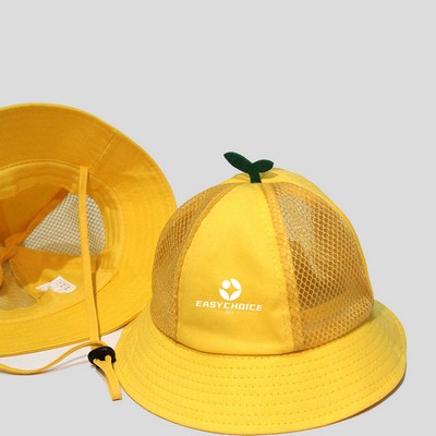 Kids Cotton Yellow Bucket Hat
