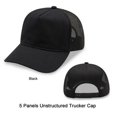 5 Panel Unstructured Trucker Cap