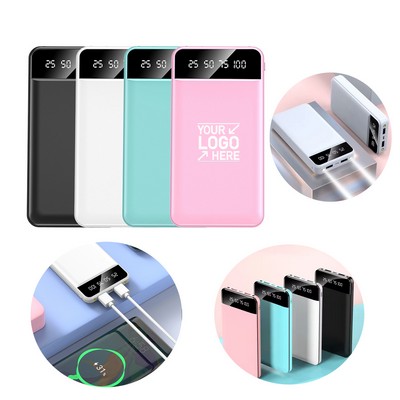 Portable High Capacity Power Bank With Dula USB and LED Light