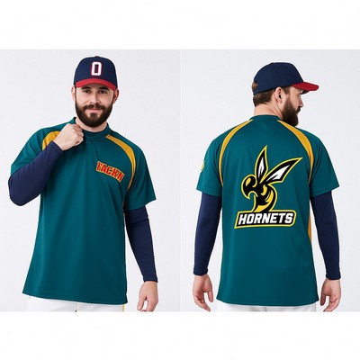 Premium Men's Sublimation 2-Button Baseball Jersey