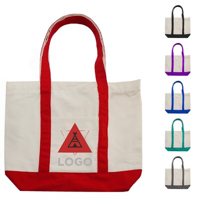16oz Cotton Canvas Tote Bag w/Front Open Pocket