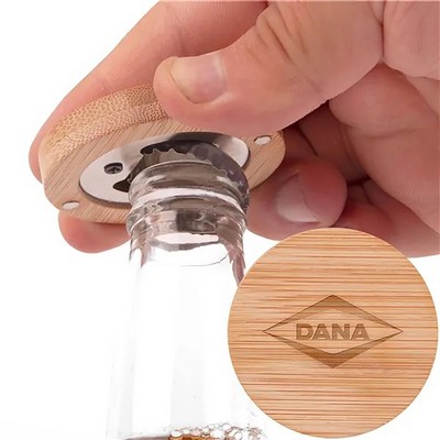 Bamboo Bottle Opener with Magnetic