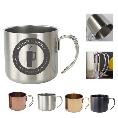 12 oz Stainless Steel Mug with Handle for Camping and Outdoor Use