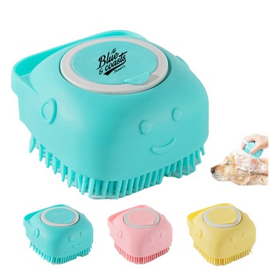 Pet Bath Shampoo Dispensing Massage Brush