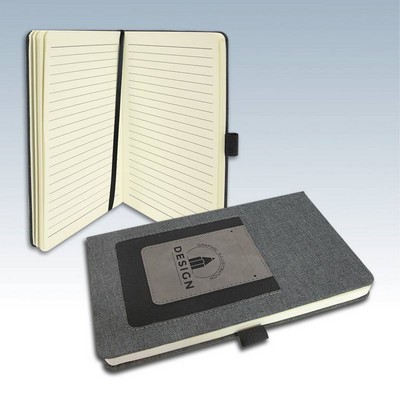 Leatherette Canvas Journals w/Phone Pouch