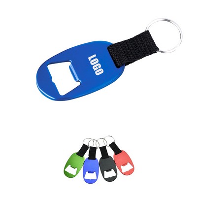 Oval Aluminum Bottle Opener Keychain