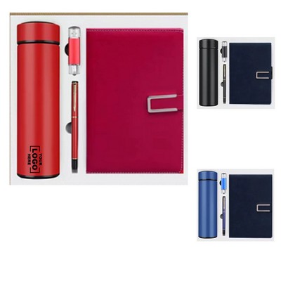 Business gift set - insulated cup, notepad, signature pen, USB drive