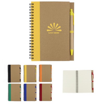 MOQ 10 pcs Branded Spiral Notepad & Pen Set