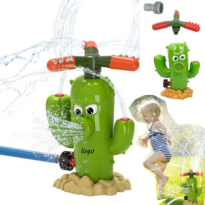 Cactus-Shaped Rotating Lawn Sprinkler Toy