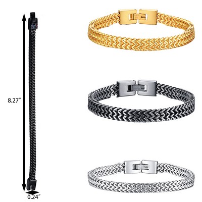 Men's Stainless Steel Double Franco Link Bracelet