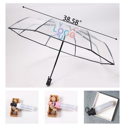 Tri-Fold Automatic Open Clear Event Umbrella