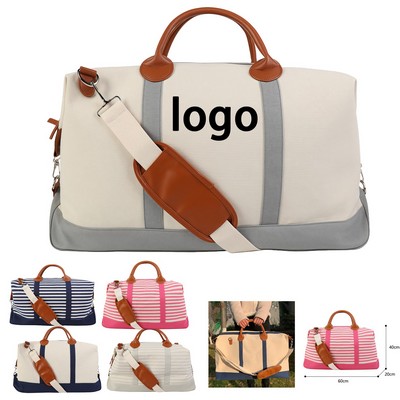 Durable Cotton Canvas Duffle Bag With Shoulder Strap