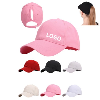 Outdoor Sun-Protective Solid-Color Stylish Open-Back Baseball Cap