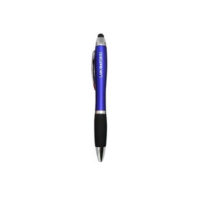 Curvy Plastic Stylus Pen w/Light UP Engraving