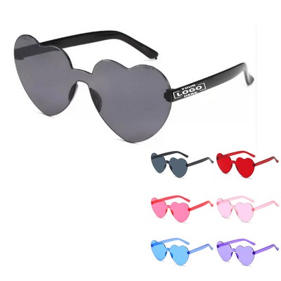 Heart-Shaped Rimless Sunglasses