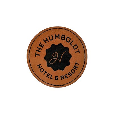 3" Round Iron-on Leatherette Patch