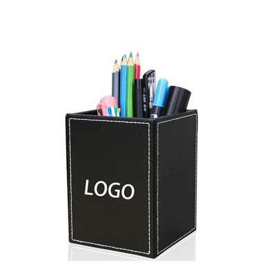 Square Leather Storage Canister